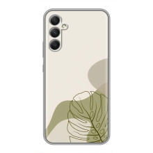 Силиконовый чехол с принтом в цветах на Samsung Galaxy A34 – Монстера зелёная