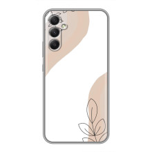Силиконовый чехол с принтом в цветах на Samsung Galaxy A34 – Нюдовый дизайн