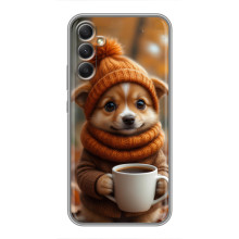 Друкований чохол 'Звірята з кавою' для Samsung Galaxy A34 – Песик з кавою