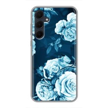 Чехлы (ART) Цветы на Samsung Galaxy A35 (5G) (VPrint) (Голубые Бутоны)