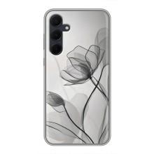 Чехол с цветочным принтом на Самсунг Галакси А35 5G (Черные цветы)