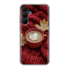 Чехол с уникальным дизайном «Осень с кофе» для Samsung Galaxy A35 (5G) – Кофе на пледе