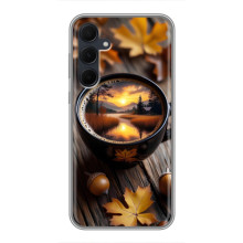 Чехол с уникальным дизайном «Осень с кофе» для Samsung Galaxy A35 (5G) – Тёмный кофе