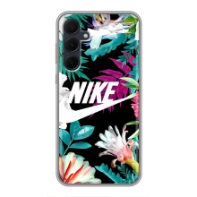 Силиконовый Чехол на Samsung Galaxy A35 (5G) с картинкой Nike (Цветочный Nike)