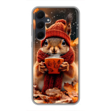 Друкований чохол 'Звірята з кавою' для Samsung Galaxy A35 (5G) – Білка з кавою