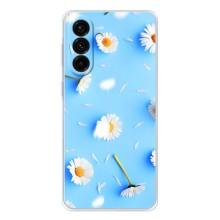 Чехол с Цветами для Samsung Galaxy A36 5G (ромашки на голубом)