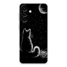 Чехол с принтом для Samsung Galaxy A36 5G (AlphaPrint) Модные коты (Котик и луна)