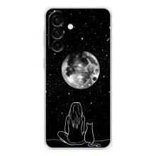 Чехол с рисунком кот на Samsung Galaxy A36 5G (Девушка с котом)