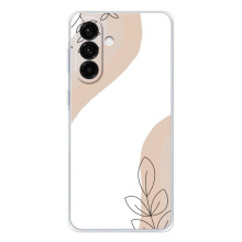 Силиконовый чехол с принтом в цветах на Samsung Galaxy A36 5G (Нюдовый дизайн)