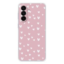 Чехол с розовым рисунком для Samsung Galaxy A36 5G (Сердечки на розовом)