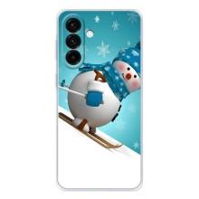 Новогодние Чехлы для Гелекси А36 5G (VPrint) (Снеговик на лыжах)