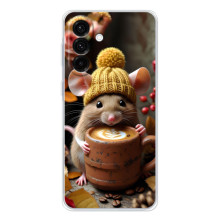 Друкований чохол 'Звірята з кавою' для Samsung Galaxy A36 5G – Мишка з кавою