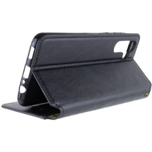 Кожаный чехол-книжка GETMAN Cubic (PU) для Samsung Galaxy A37 5G – Черный