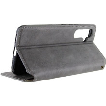 Кожаный чехол-книжка GETMAN Cubic (PU) для Samsung Galaxy A37 5G – Серый