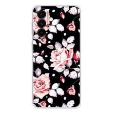 Чохли з квітами для Samsung Galaxy A37 (VPrint) (Квіти на чорному)