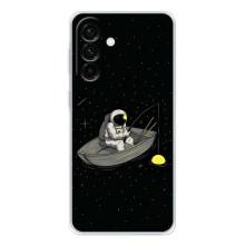Силиконовый Чехол с принтом "Космонавты" на Samsung Galaxy A37 – Космонавт на рыбалке