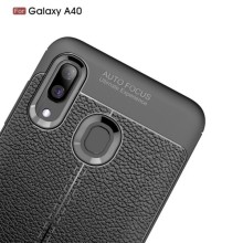 Чохол ТПУ Autofocus зі шкірозамінником для Samsung A40 – Чорний