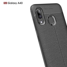 Чохол ТПУ Autofocus зі шкірозамінником для Samsung A40 – Чорний