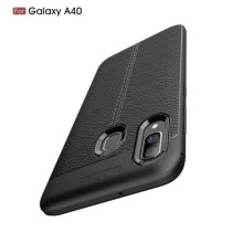 Чохол ТПУ Autofocus зі шкірозамінником для Samsung A40 – Чорний