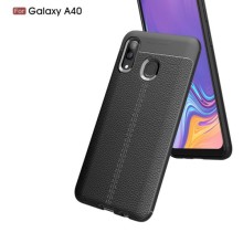 Чохол ТПУ Autofocus зі шкірозамінником для Samsung A40 – Чорний