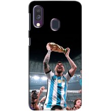 Чехлы Лео Месси Аргентина для Samsung Galaxy A40 2019 (A405F) (Счастливый Месси)