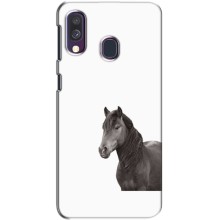 Чехлы с Лошадью дляSamsung Galaxy A40 2019 (A405F) (VPrint) (Чорний кінь)