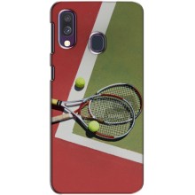 Чехлы с принтом Спортивная тематика для Samsung Galaxy A40 2019 (A405F) – Ракетки теннис