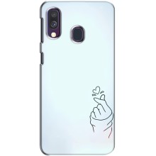 Чехлы (Знак сердечка) на Samsung Galaxy A40 2019 (A405F) (Сердце на голубом)