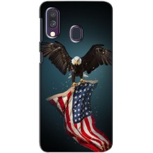 Чехол Флаг USA для Samsung Galaxy A40 2019 (A405F) – Орел и флаг