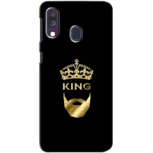 Чехол (Корона на чёрном фоне) для Самсунг А40 (2019) (KING)