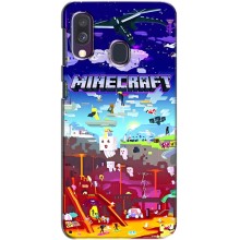 Чехол майнкрафт для Samsung Galaxy A40 2019 (A405F) (MINECRAFT)