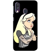 Чехол с печатью для Samsung Galaxy A40 2019 (A405F) - (Мода) (AlphaPrint) (Девочка в тату)
