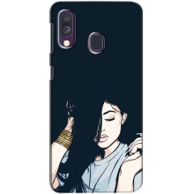 Чехол с печатью для Samsung Galaxy A40 2019 (A405F) - (Мода) (AlphaPrint) (Красивая девочка)