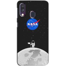 Силиконовый бампер с принтом "Наса" на Samsung Galaxy A40 2019 (A405F) – Космонавт NASA