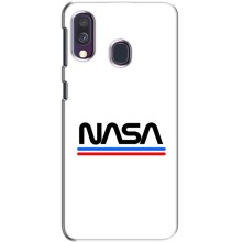 Силіконовый бампер з принтом "Наса" на Samsung Galaxy A40 2019 (A405F) – NASA на білому тлі