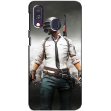 Силиконовый чехол с картинкой "Герой Pubg" на Samsung Galaxy A40 2019 (A405F) (Пабг)