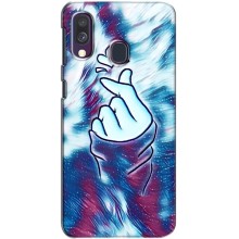 Чехол с принтом для Samsung Galaxy A40 2019 (A405F) (AlphaPrint - Знак сердечка) – Радужное сердце