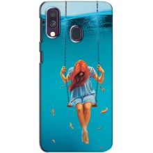 Чехол Стильные девушки на Samsung Galaxy A40 2019 (A405F) – Девушка на качели