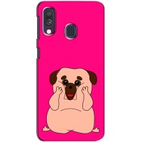 Чехол (ТПУ) Милые собачки для Samsung Galaxy A40 2019 (A405F) (Веселый Мопсик)