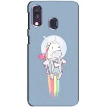 Чехол Unicorn на Samsung Galaxy A40 2019 (A405F) (Единорог космонавт)