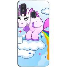 Чехол Unicorn на Samsung Galaxy A40 2019 (A405F) (Радуга единорожка)