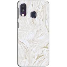 Мраморный чехол на Samsung Galaxy A40 2019 (A405F) (VPrint) – Белый мрамор