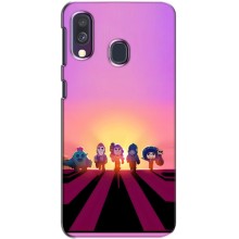 Силиконовый Чехол на Samsung Galaxy A40 2019 (A405F) с картинкой Brawl Stars (Персонажи в закате)