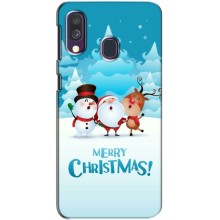 Рождественские Чехлы для Samsung Galaxy A40 2019 (A405F) (VPrint) (Merry Christmas)