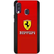 Силіконовий бампер з картинкою машини на Samsung Galaxy A40 2019 (A405F) – Ferrari Logo