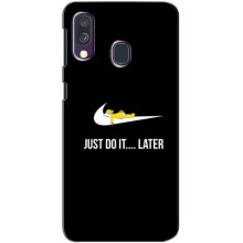 Силиконовый Чехол на Samsung Galaxy A40 2019 (A405F) с картинкой Nike – Later