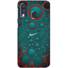 Силиконовый Чехол на Samsung Galaxy A40 2019 (A405F) с картинкой Nike – Найк зеленый