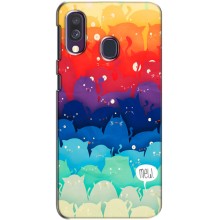 Силіконовий чохол з котиком для Samsung Galaxy A40 2019 (A405F) (Mew)