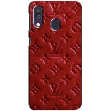 Текстурный Чехол Louis Vuitton для Самсунг А40 (2019) – Красный ЛВ