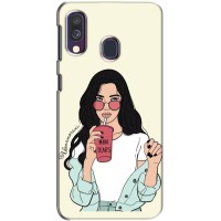 Силіконовый Чохол на Samsung Galaxy A40 2019 (A405F) з картинкой Модных девушек – З напоєм
